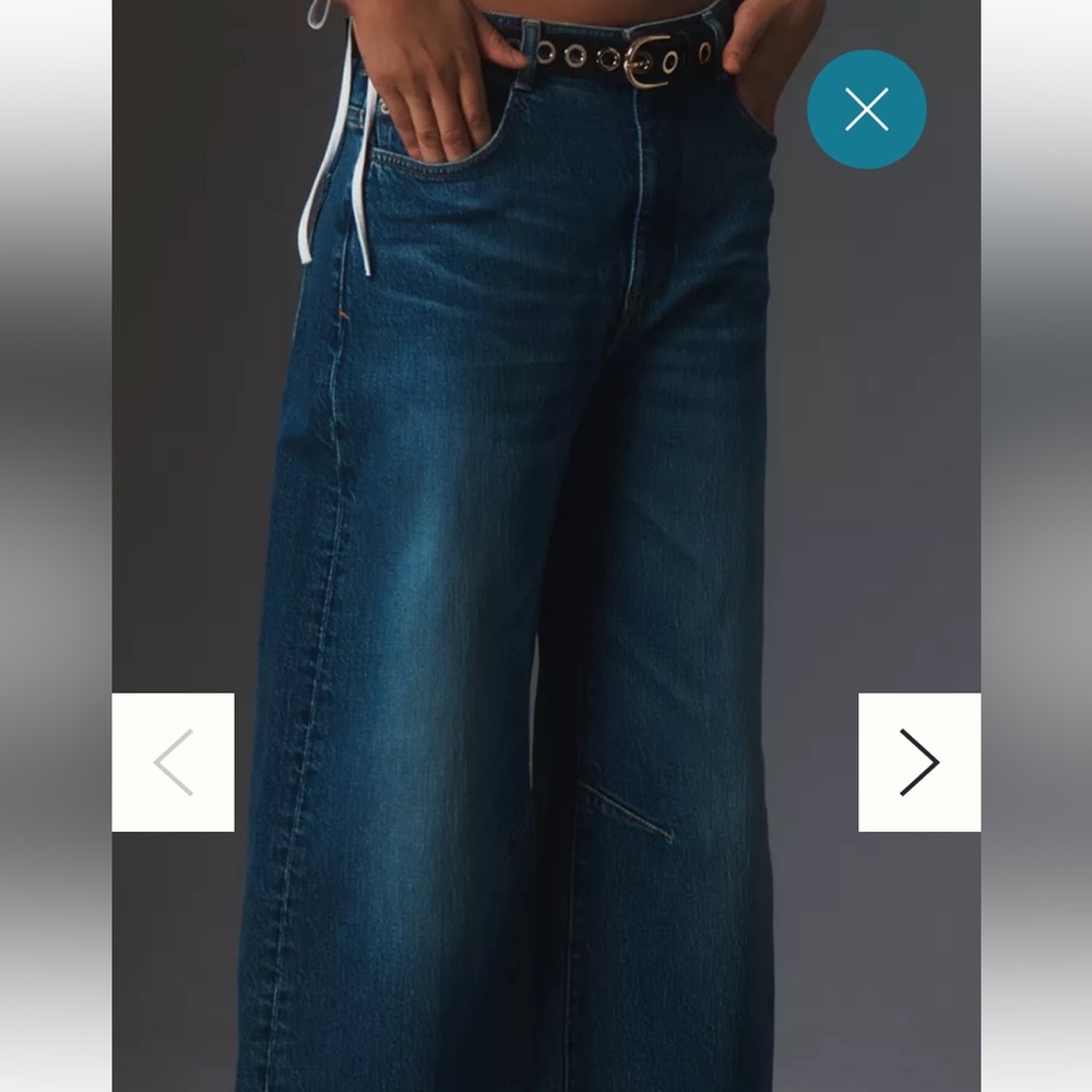 PILCRO BOWED SLOUCH HIGH-RISE TAPER JEANS sz 23 Tall. OUT OF STOCK ONLIN… - Picture 2 of 14